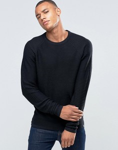 Вязаный джемпер в рубчик Jack & Jones Core - Черный
