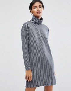 Платье поло в рубчик ASOS - Синий