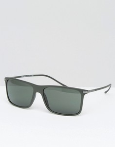 Зеленые матовые солнцезащитные очки квадратной формы Giorgio Armani - Зеленый