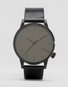 Черные часы с кожаным ремешком Komono Winston - Черный