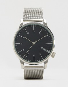 Серебристые часы с сетчатым браслетом Komono Winston Royale - Серебряный