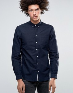 Классическая оксфордская рубашка узкого кроя на пуговицах Minimum Jay - Темно-синий