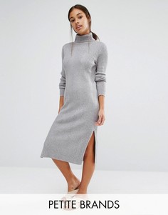 Платье миди с отворачивающимся воротником Vero Moda Petite - Серый