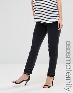 Черные джинсы для беременных в винтажном стиле с посадкой под животом ASOS Maternity Farleigh - Черный