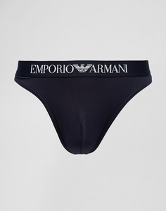 Стринги из микрофибры Emporio Armani - Темно-синий