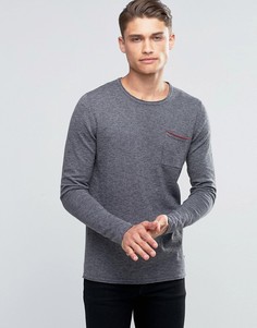 Джемпер с круглым вырезом и карманом Esprit - Серый