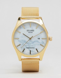 Золотистые часы с сетчатым браслетом и мраморным узором Reclaimed Vintage - Золотой
