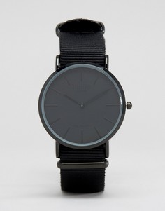 Черные часы с парусиновым ремешком Reclaimed Vintage Inspired - Черный