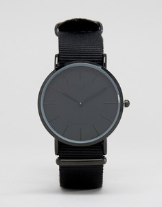 Черные часы с парусиновым ремешком Reclaimed Vintage Inspired - Черный