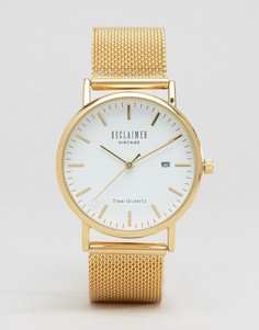 Золотистые часы с сетчатым браслетом Reclaimed Vintage - Золотой