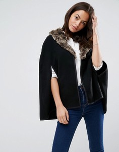 Кейп с воротником из искусственного меха ASOS - Черный