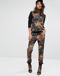 Спортивные штаны со звериным принтом Versace Jeans - Черный