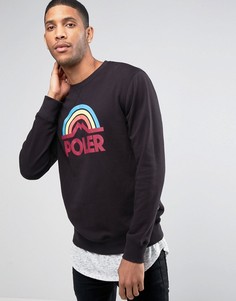 Свитшот с большим логотипом-радугой Poler - Черный
