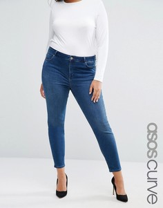 Джинсы скинни с классической талией ASOS CURVE Lisbon - Синий