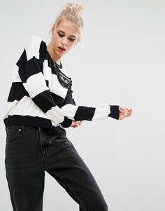 Джемпер с круглым вырезом в полоску с нашивкой Mini Cream - Мульти