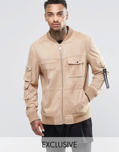 Куртка в стиле милитари из искусственной замши Underated - Светло-серый