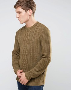 Джемпер с узором косичка из мягкой пряжи ASOS - Зеленый
