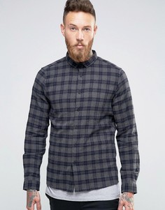 Серая рубашка классического кроя в клетку ASOS - Серый