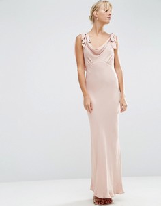 Атласное платье макси ASOS WEDDING - Розовый