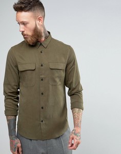 Узкая рубашка в строгом стиле из купро Hoxton Shirt Company - Зеленый