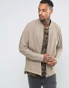 Фактурная трикотажная куртка-пилот в стиле oversize ASOS - Бежевый