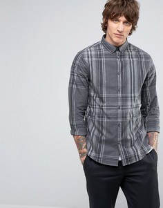 Клетчатая рубашка узкого кроя в строгом стиле Hoxton Shirt Company - Серый