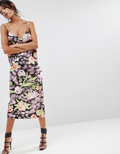 Платье миди с цветочным принтом ASOS SALON - Мульти