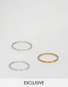 3 кольца со скошенными гранями Reclaimed Vintage - Мульти