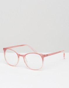 Розовые круглые очки с прозрачными стеклами ASOS - Розовый