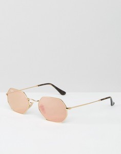 Солнцезащитные очки в шестиугольной оправе Ray-Ban - Золотой