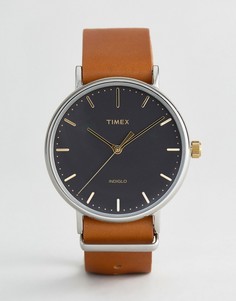 Часы с коричневым кожаным ремешком 41 мм Timex Weekender Fairfield - Коричневый
