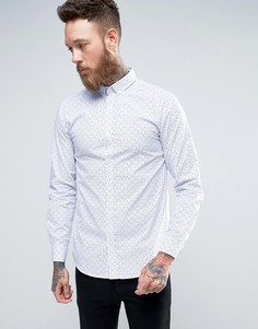 Рубашка с геометрическим принтом Selected - Белый