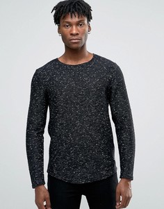 Удлиненный джемпер в крапинку с асимметричной кромкой Only & Sons - Черный