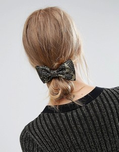 Заколка для волос с бантом из парчи ASOS - Черный