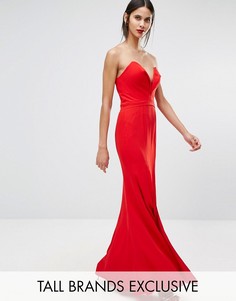 Платье макси с глубоким вырезом сердечком Jarlo Tall Helena - Красный
