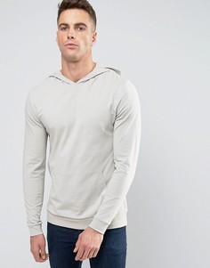 Светло-бежевее обтягивающее худи ASOS - Серый