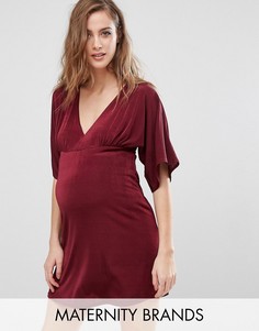 Платье для беременных с рукавами-кимоно и V-образным вырезом Missguided Maternity - Красный