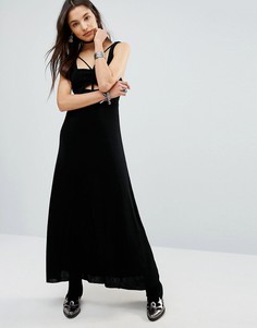 Платье макси с вырезами и отделкой в восточном стиле Free People Hypnotized - Черный
