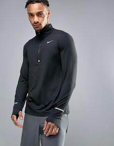 Черный свитшот с молнией до середины груди Nike Running Dri-FIT Element 683485-010 - Черный