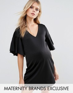 Черное платье для беременных с расклешенными рукавами Missguided Maternity - Синий