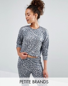 Джемпер с леопардовым принтом New Look Petite - Серый