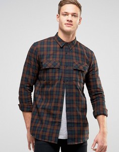 Рубашка классического кроя в клетку с двумя карманами New Look - Серый
