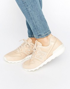 Телесные кожаные кроссовки New Balance 996 - Розовый