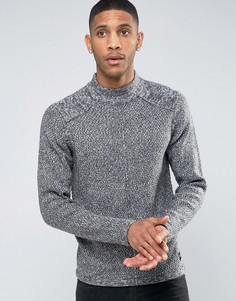 Джемпер из смешанной пряжи с высокой горловиной Only & Sons - Темно-синий