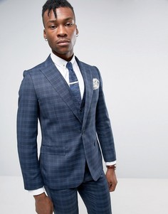 Узкий синий пиджак в клетку Rudie - Синий