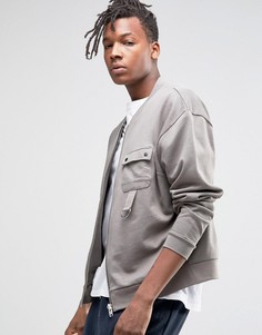 Бомбер с карманом и лентой в стиле милитари ASOS - Зеленый