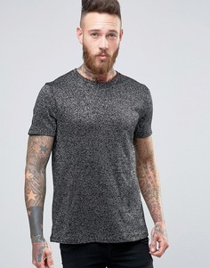 Черно-серебристая вязаная футболка ASOS Premium - Серебряный