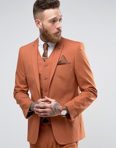 Красно-оранжевый пиджак скинни ASOS - Рыжий