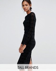 Кружевное платье с длинными рукавами Vero Moda Tall - Черный