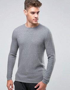Фактурный джемпер слим Jack & Jones Premium - Серый